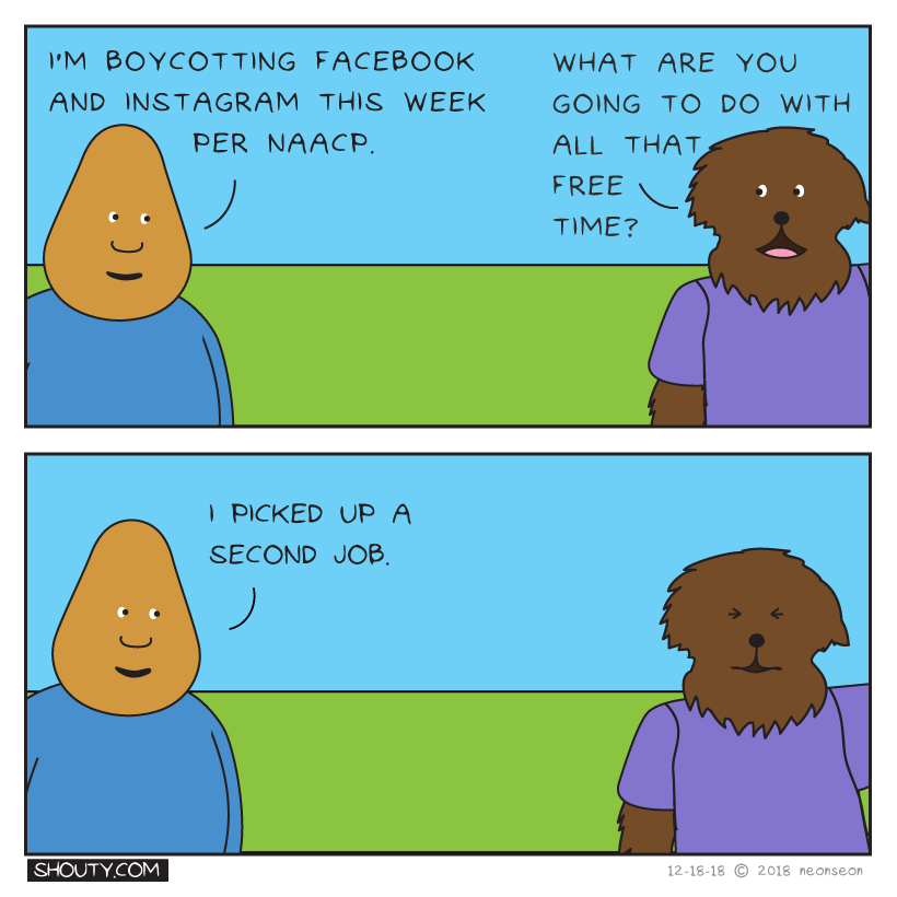 #LogOutFacebook Comic by Shouty