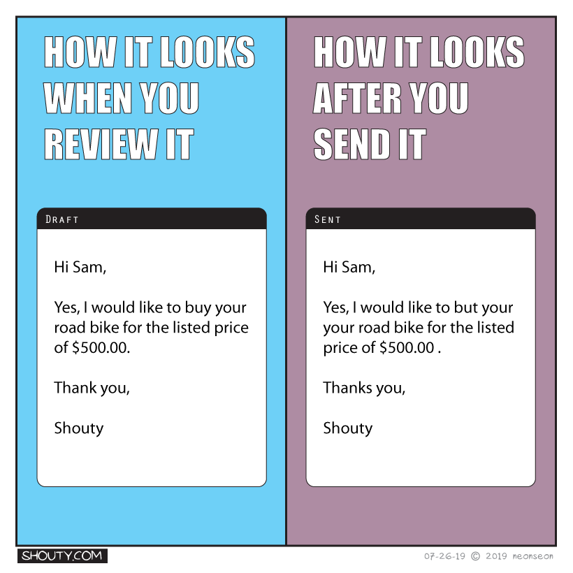 Draft vs. Sent Comic by Shouty